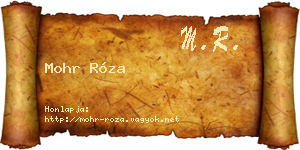 Mohr Róza névjegykártya